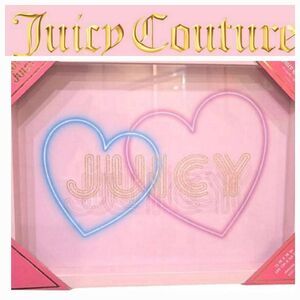 Juicy Couture Home Love Juicy Neon Hearts Pink Framed Wall Decor